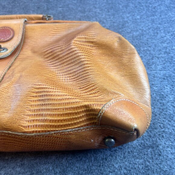 Vintage ROBERTO ROMA Italy Purse Brown Reptile Leather Satchel Weekender - Picture 16 of 16